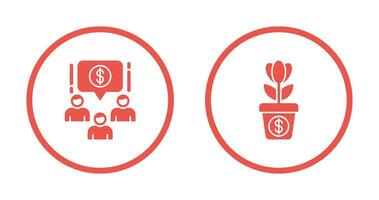 croissance et argent icône vecteur