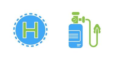 héliport et oxygène icône vecteur