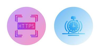 https et alarme icône vecteur