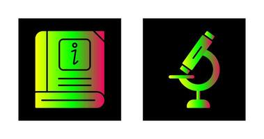information et microscope icône vecteur