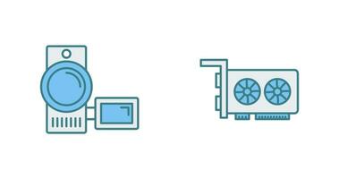 vidéo enregistreur et graphique carte icône vecteur