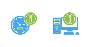 l'horloge et ordinateur icône vecteur