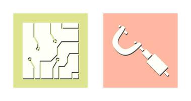 électrique circuit et micromètre icône vecteur