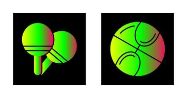 ping pong et basketball icône vecteur