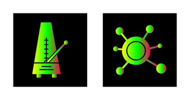 métronome et molécule icône vecteur