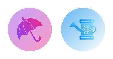 parapluie et arrosage icône vecteur