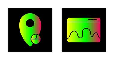 emplacement statistiques et page Web statistiques icône vecteur