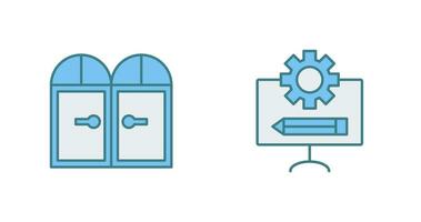 porte et plan icône vecteur