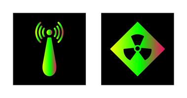 non ionisant radiation et radiation icône vecteur