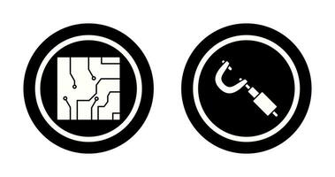 électrique circuit et micromètre icône vecteur