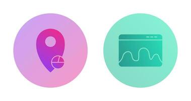 emplacement statistiques et page Web statistiques icône vecteur