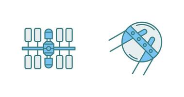 espace station et spoutnik icône vecteur
