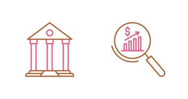 Parthénon et statistiques icône vecteur