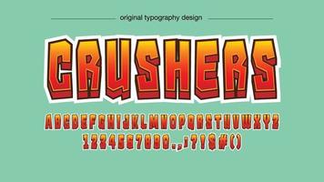 typographie 3d de dessin animé moderne rouge vecteur