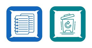 Remarques et poubelle icône vecteur