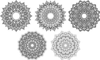 vecteur libre de vecteur de collection de mandala. ensemble de fleurs circulaires mandala