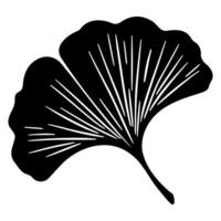 ginkgo feuille silhouette. vecteur illustration