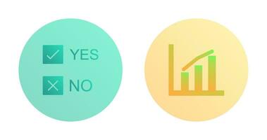 Oui non option et statistiques icône vecteur