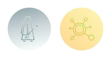 métronome et molécule icône vecteur