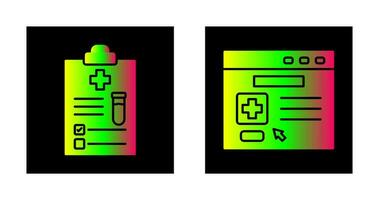 médical rapport et navigateur icône vecteur