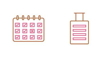 marqué calendrier et bagage icône vecteur