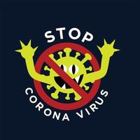 arrêtez la bannière de fond de conception du virus corona 2020. affiche covid 19-ncp vecteur