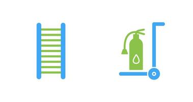 échelles et mobile extincteur icône vecteur