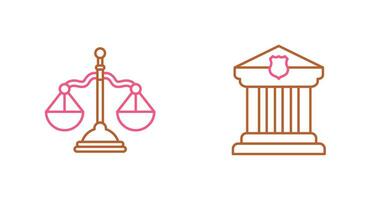 équilibre et tribunal icône vecteur