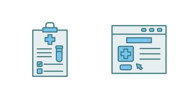 médical rapport et navigateur icône vecteur