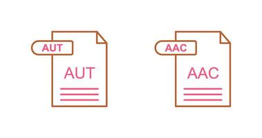 aac et aut icône vecteur