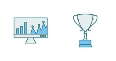 en ligne Statistiques et prix icône vecteur