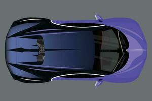 Nouveau des sports voiture, moderne style. violet des sports voiture, bannière composition. 3d illustration. réaliste vecteur violet voiture avec pente et la perspective de au dessus