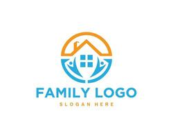 famille Accueil symbole logo icône conception illustration. vecteur