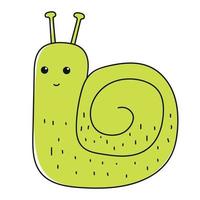 escargot de dessin animé vert vecteur