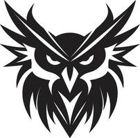 hibou visage logo symbolisme jeune hibou dans clair de lune conception vecteur