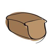 icône de dessin animé de pain de seigle brun vecteur