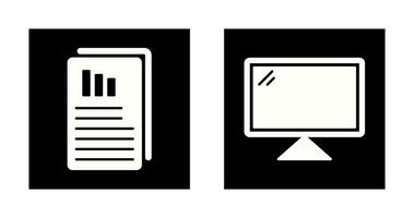 rapports et ordinateur icône vecteur