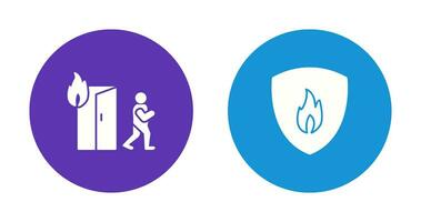 fonctionnement de Feu et Feu bouclier icône vecteur