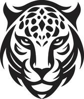 chasser dans style noir vecteur léopard icône élégant férocité noir léopard logo conception