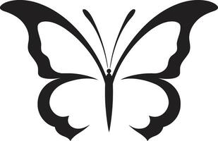 lisse et élégant noir papillon logo papillon silhouette dans ombres une travail de la grâce vecteur