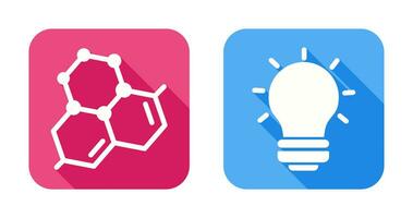molécule et lumière ampoule icône vecteur