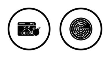 ddos et radar icône vecteur