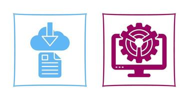 fichier Télécharger et moniteur icône vecteur