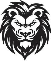 puissant bête Lion logo dans noir élégant férocité noir Lion icône vecteur