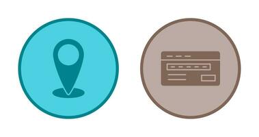 emplacement et crédit carte icône vecteur