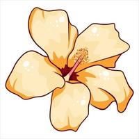 fleur lumineuse de plante tropicale en style cartoon vecteur