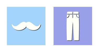 moustache Hommes un pantalon icône vecteur