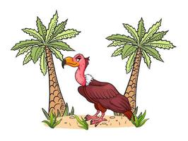 vautour drôle de personnage animal en style cartoon. vecteur