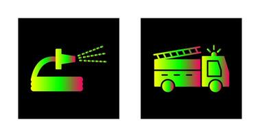 pulvérisation l'eau et Feu un camion icône vecteur