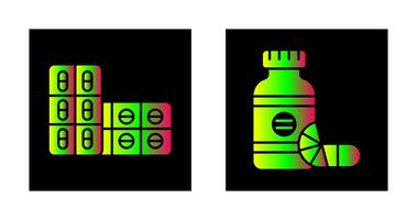 aspirine et vitamines icône vecteur